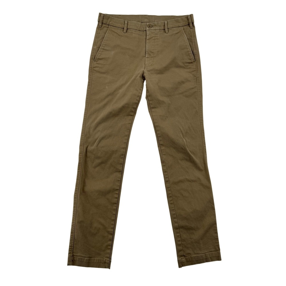 Uniqlo Ultra Stretch Skinny Chino Pants Mens 30 Brown Good Flat Front Casual